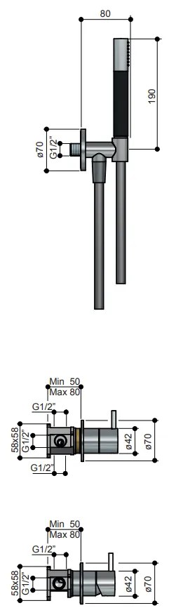Hotbath Cobber IBS21CR inbouwdouche met 15cm plafondbuis en 30cm hoofddouche chroom