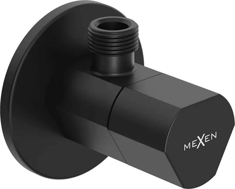 Mexen T hoekventiel voor kraan 1/2"x3/8", zwart - 79973-70