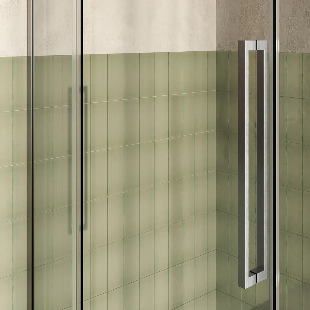 Brauer Stellar douchecabine met draaideur 120x100cm RVS geborsteld PVD
