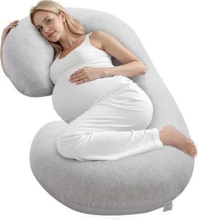 VEVOR Zwangerschapskussen, C-vormig voedingskussen, 133x63x21cm Ondersteuningskussen voor zwangere vrouwen met afneembare en wasbare hoes, perfect voor het verlichten van rug, buik, heupen en benen