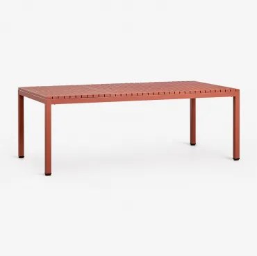 Rectangular Tuintafel 210x100 Cm Van Aluminium Marti Terracota - Sklum