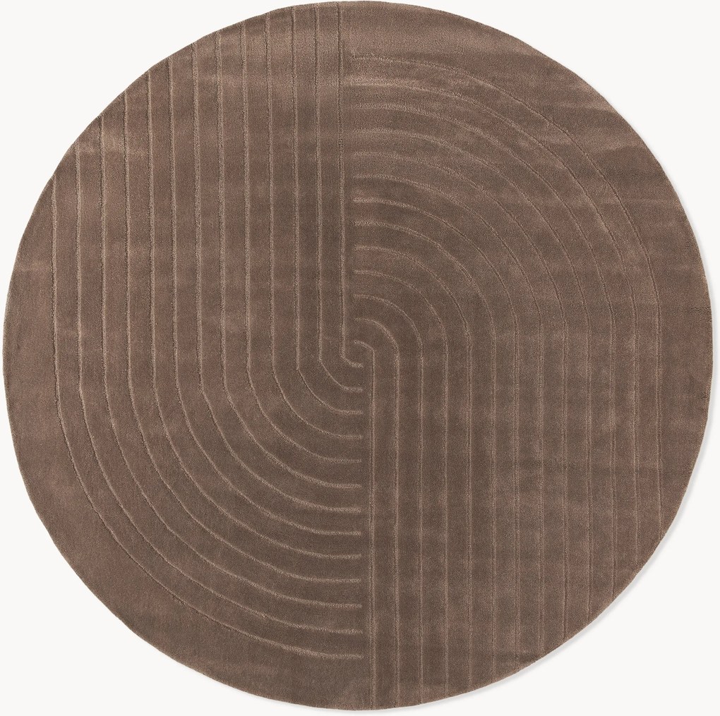 Rond handgetuft wollen vloerkleed Mason