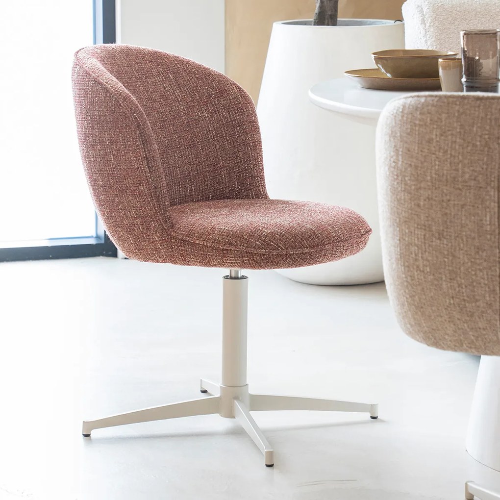 Eleonora Molly Draaibare Eetkamerstoel Rood Met Beige Poten