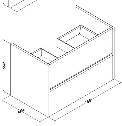 SaniGoods Hayat badkamermeubel eiken 80cm