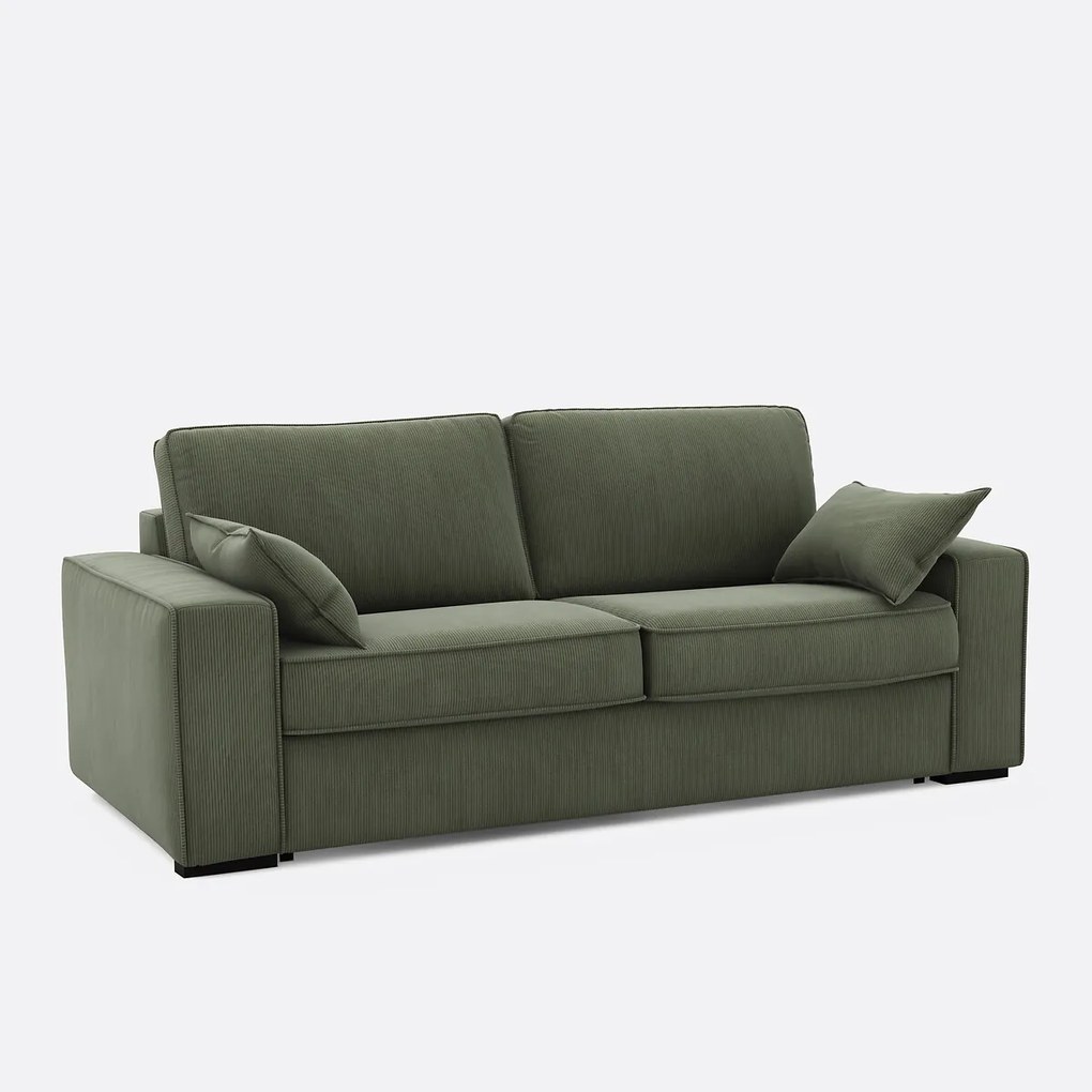Slaapbank van fluweel, 2, 3 of 4 zits, Comfort Bultex®, Cecilia