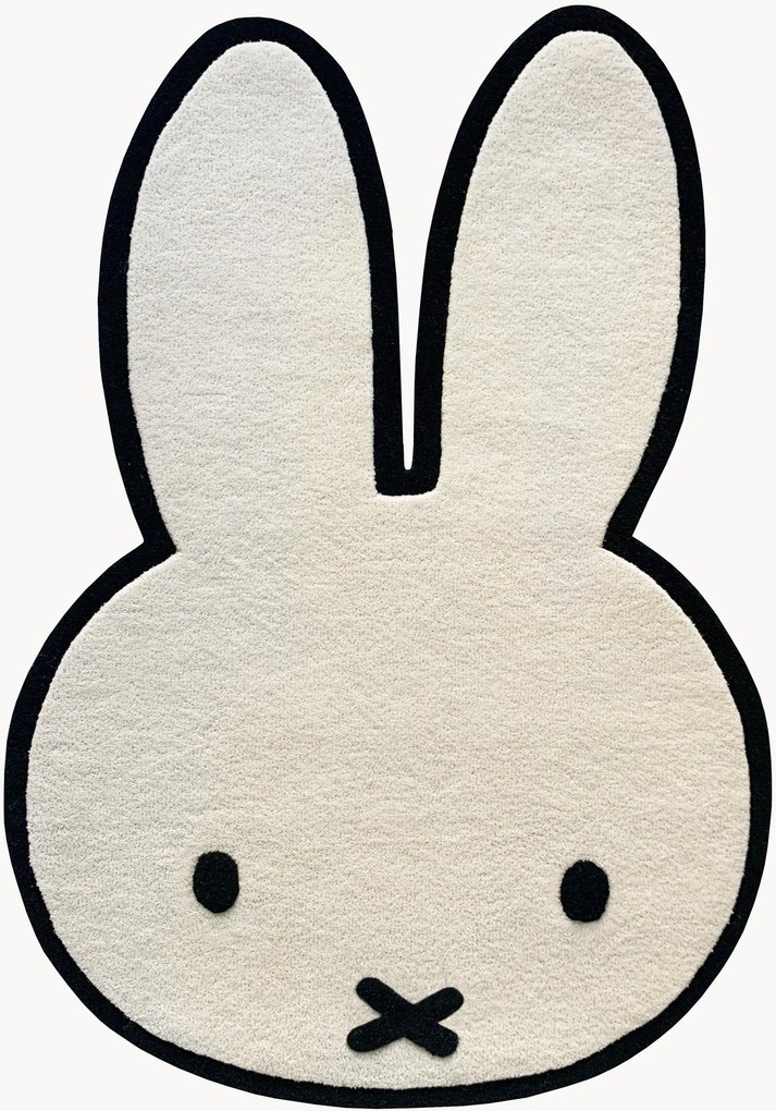 Handgetuft kindervloerkleed Miffy met konijnvorm