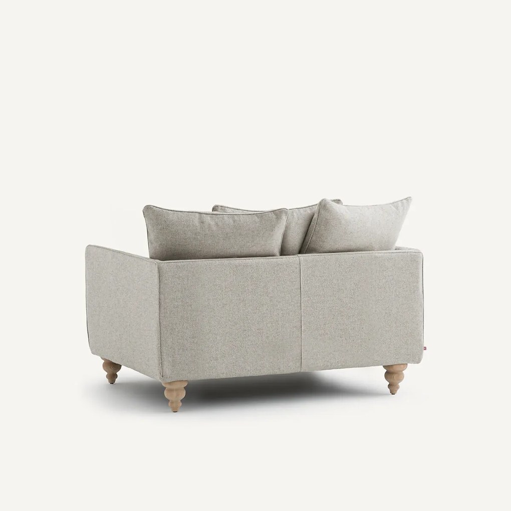 2-zits compacte bank van gestructureerde viscose en linnen, LAZARE