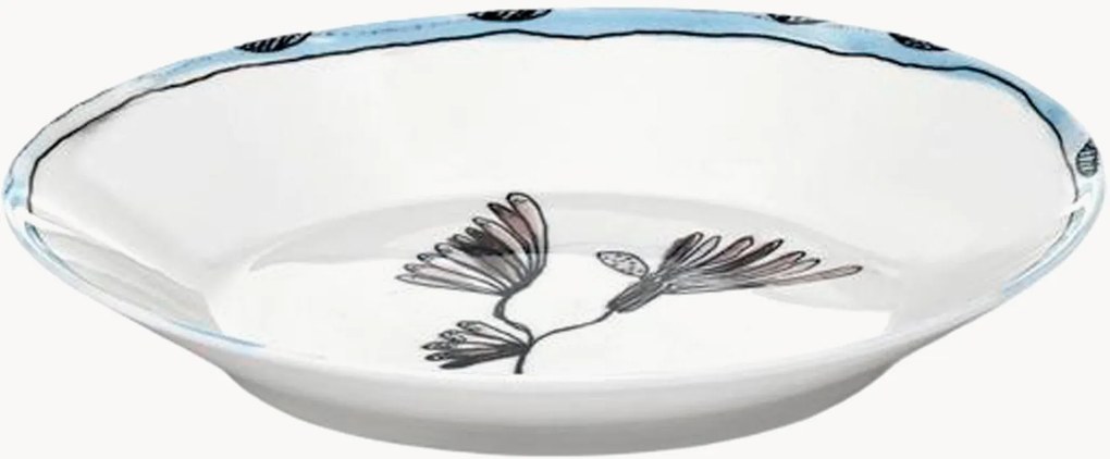Diepe borden Midnight Flowers van Fine Bone China, 2-delig