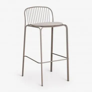 Anerina Hoge Tuinstoel Van Staal Moka Bruin & ↑75 Cm & Hazelnootbeige - Sklum