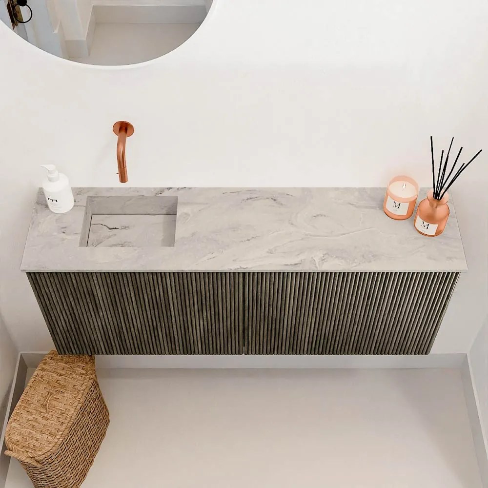 Mondiaz Joya DLux 100cm toiletmeubel shadow met wastafel faye links zonder kraangat glace