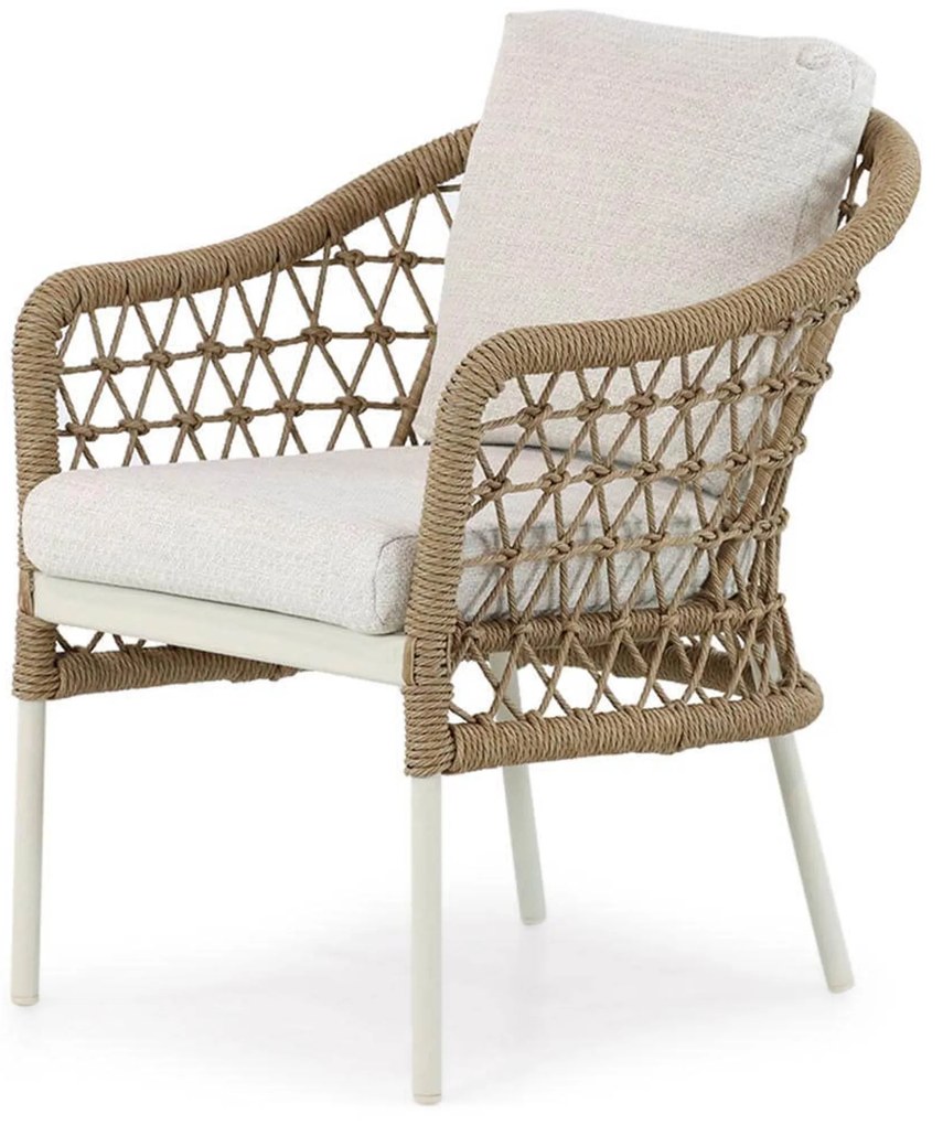Tuinstoel Aluminium/wicker Taupe-naturel-bruin Coco Bali