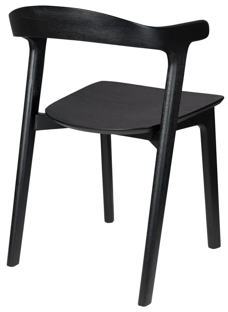 Zuiver Northwood Black Houten Eetkamerstoel Zwart Minimalistisch
