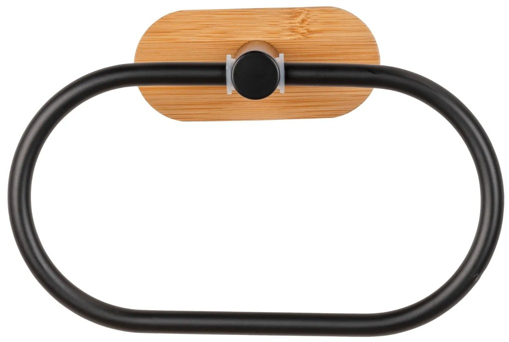 Wenko Orea Turbo-Loc Bamboo handdoekring zwart mat