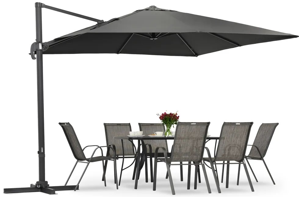 Garden Point antraciet Siena 3x3m tuinparasol