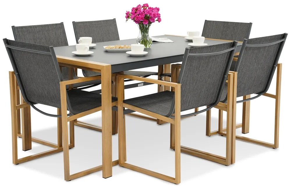 Tuinmeubelset voor 6 personen Lugo Garden Point antraciet