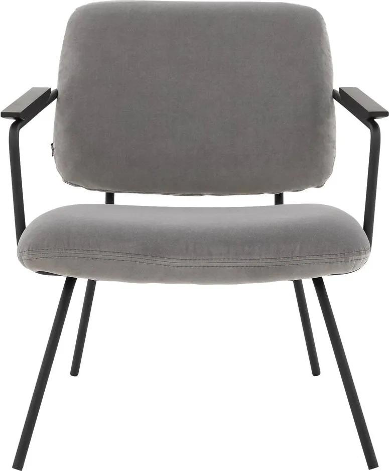 Goossens | Fauteuil Doyl midden lengte 64 cm x breedte 74 cm x hoogte 71 cm middengrijs fauteuils stof stoelen & fauteuils | NADUVI outlet