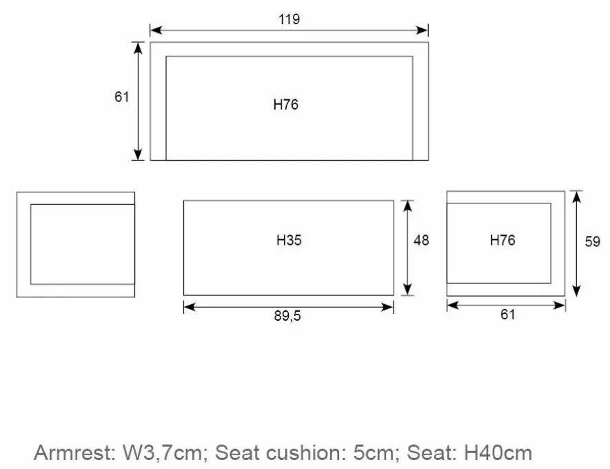 Garden Impressions Joss loungeset 4-delig - taupe