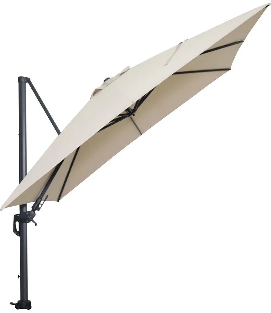 Garden Impressions Hawaii zweefparasol 300x300 cm - frame carbon black - doek ecru