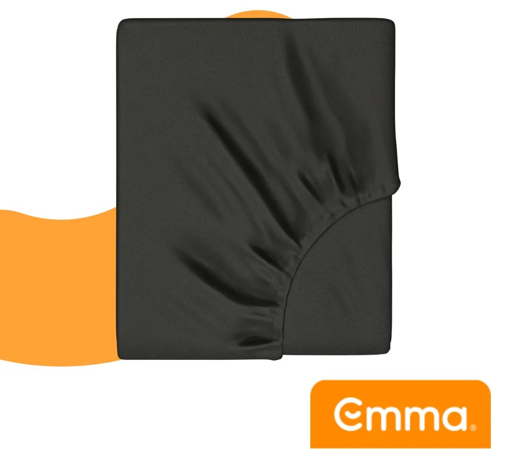 Emma Fitted Sheet Cotton 180x200 Donkergrijs