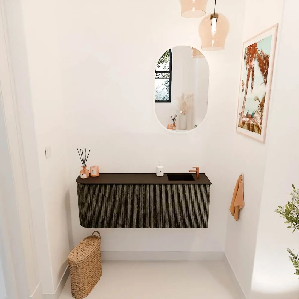 Mondiaz Joya 110cm toiletmeubel ronding links shadow met wastafel faye rechts 1 kraangat urban