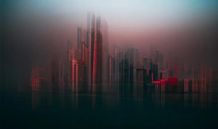 Kunstfotografie Abu Dhabi skyline, (40 x 24.6 cm)