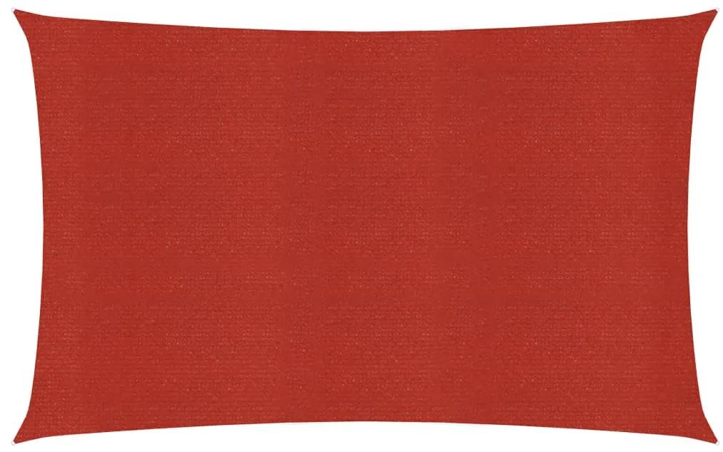vidaXL Zonnezeil 160 g/m² 3x4 m HDPE rood