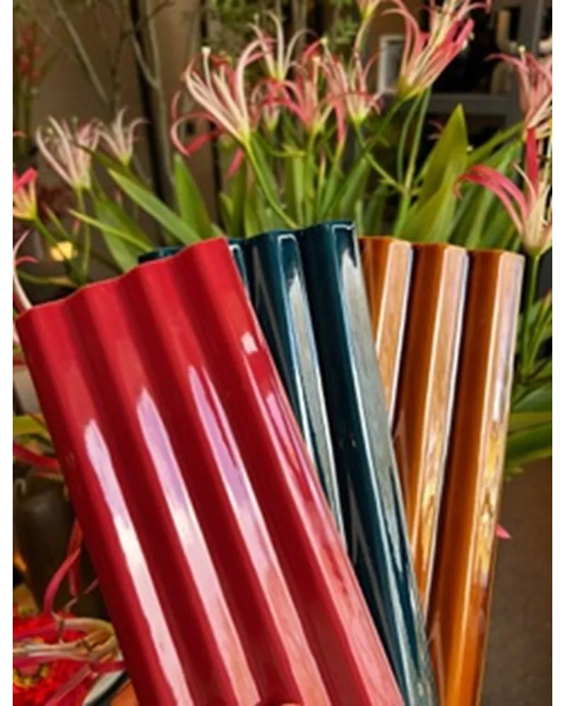 Terre d'Azur Colina met ribbel 10x30cm rood glans