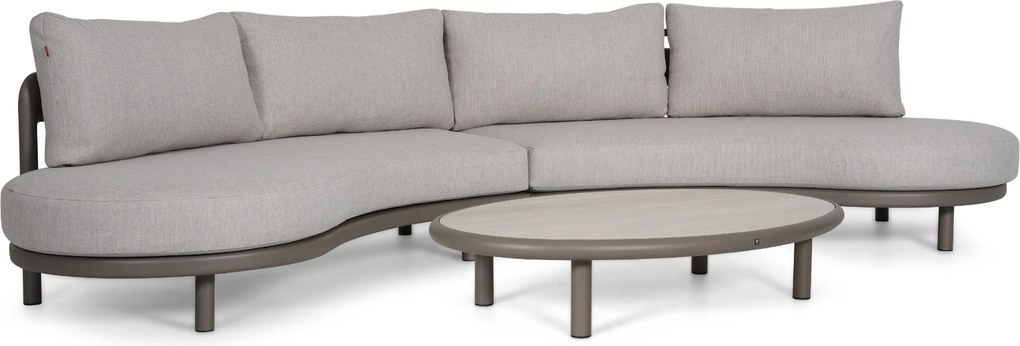 Hoek loungeset 4 personen Aluminium Taupe  Santika Furniture Santika