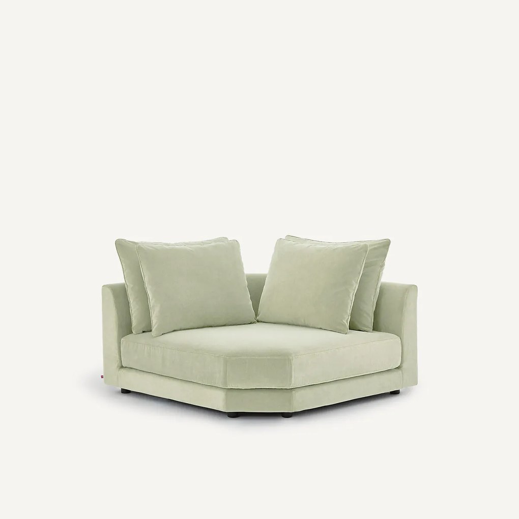 Modulaire hoekbank in stonewashed fluweel, TIBERIO