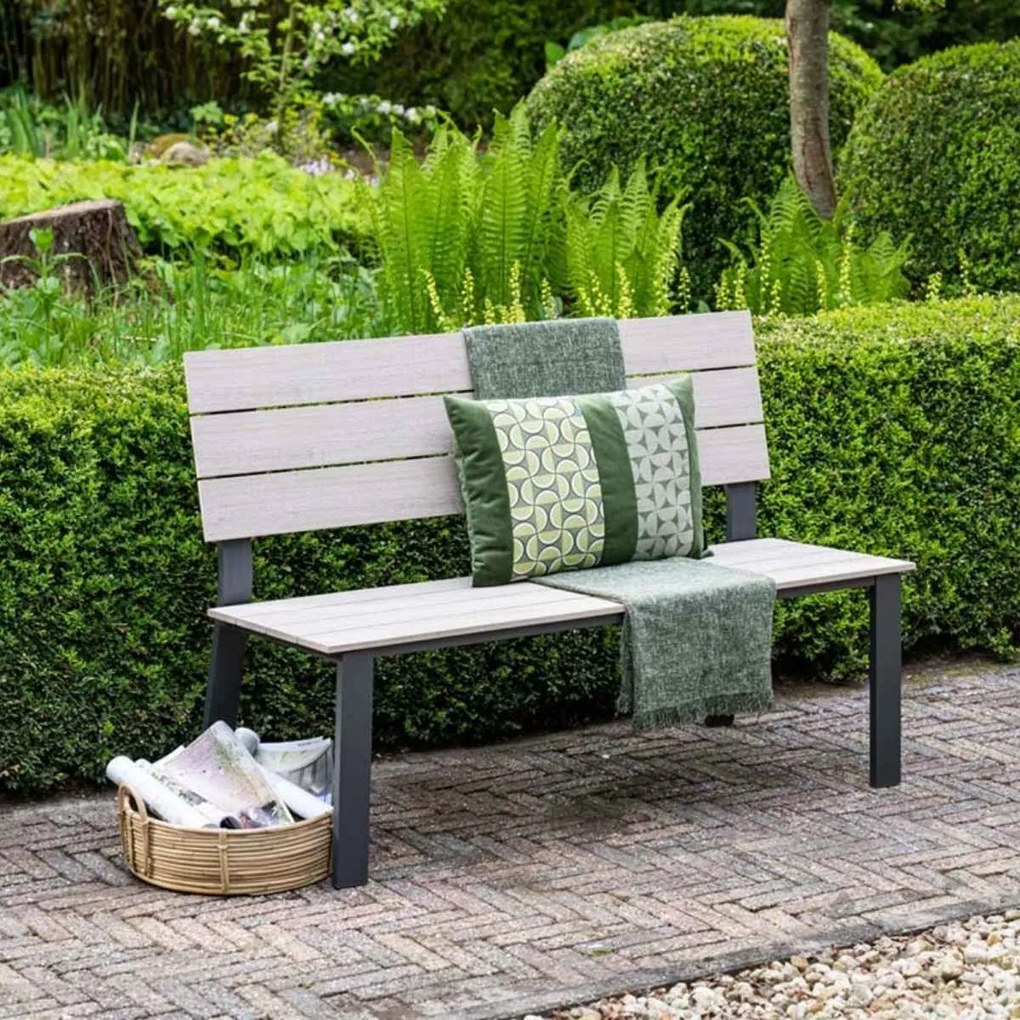 Garden Impressions Ellen parkbank donker grijs - light teak Vironwood