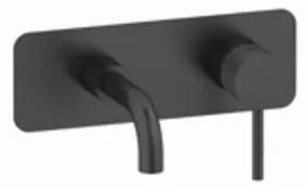 Plieger Roma 2-gats toilet wandkraan met korte uitloop gebosteld zwart chroom ID208R BRUSHED BLACK CHROME