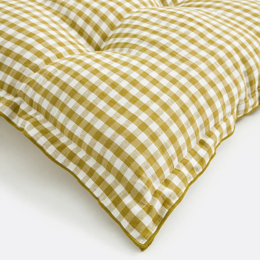 Gingham vloermat, katoen en linnen lengte 120 cm, Cottage