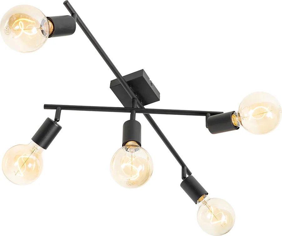 Moderne spot zwart 5-lichts - Facil