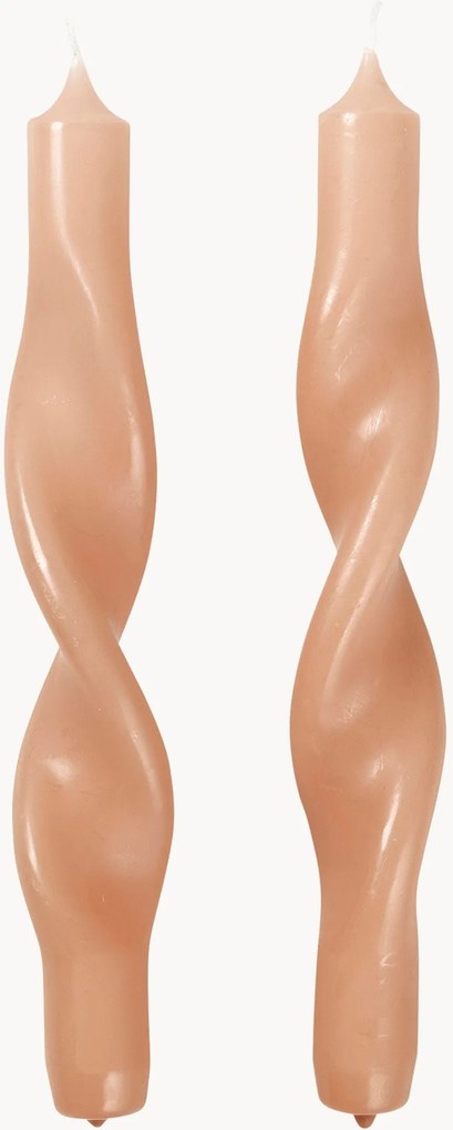 Handgemaakte steekkaarsen Twist, 2-delig