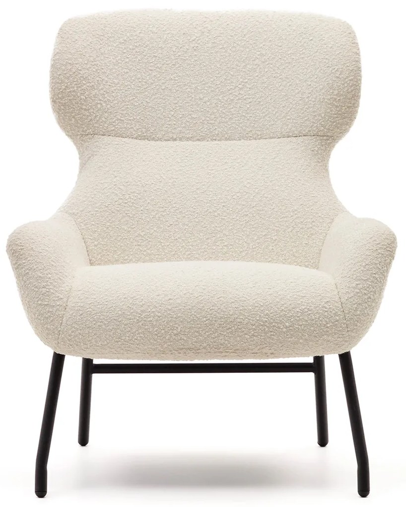 Kave Home Belina Moderne Fauteuil Wit Boucle