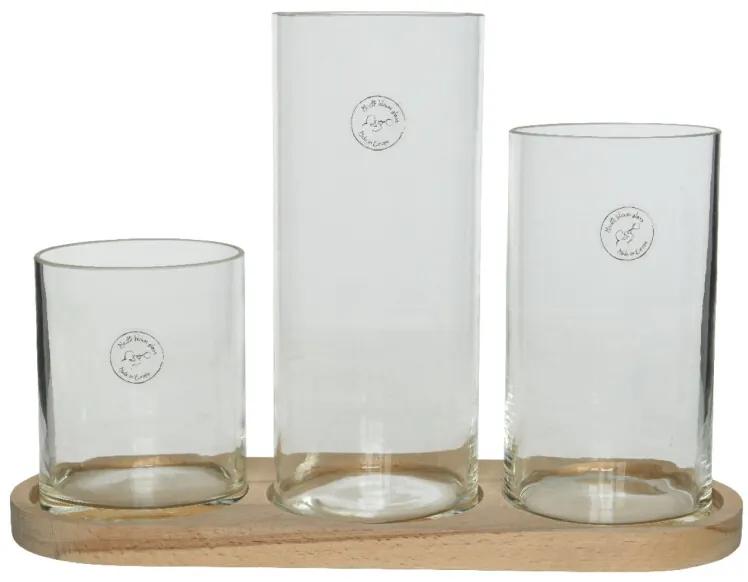 Vase glass L13.50-W38-H26cm clear