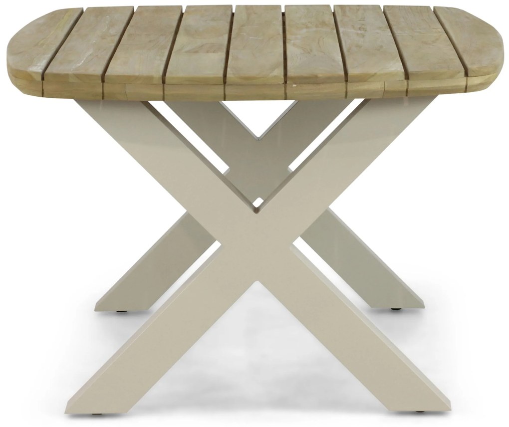 Dining Tuintafel rechthoekig 180 x 100 cm Aluminium/Teak Taupe Falcon/Cardiff