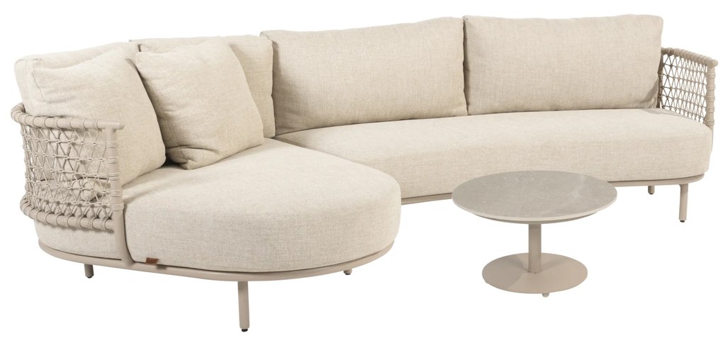 Sardinia chaise longue loungeset 3 delig keramiek latte 4 Seasons Outdoor