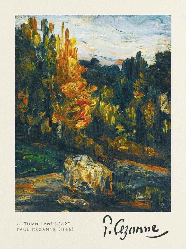 Kunstdruk Autumn Landscape - Paul Cézanne, (30 x 40 cm)