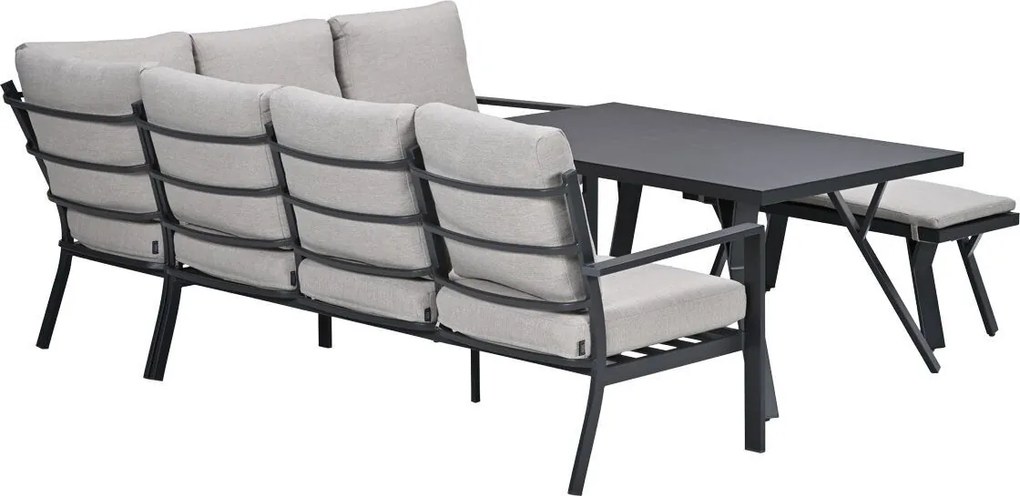 Garden Impressions Senja lounge dining set 4-delig rechts - sandstone