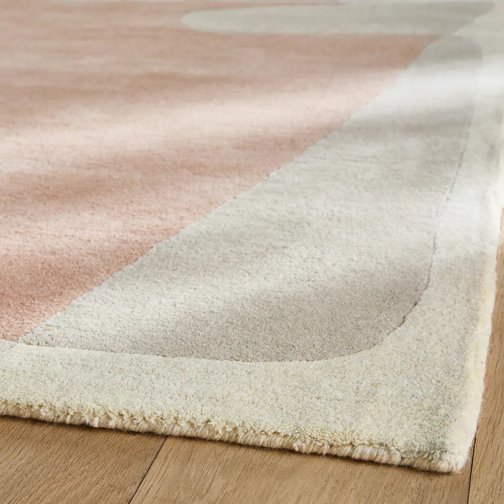 Vloerkleed in lyocell en wol, handgemaakt, Caldera