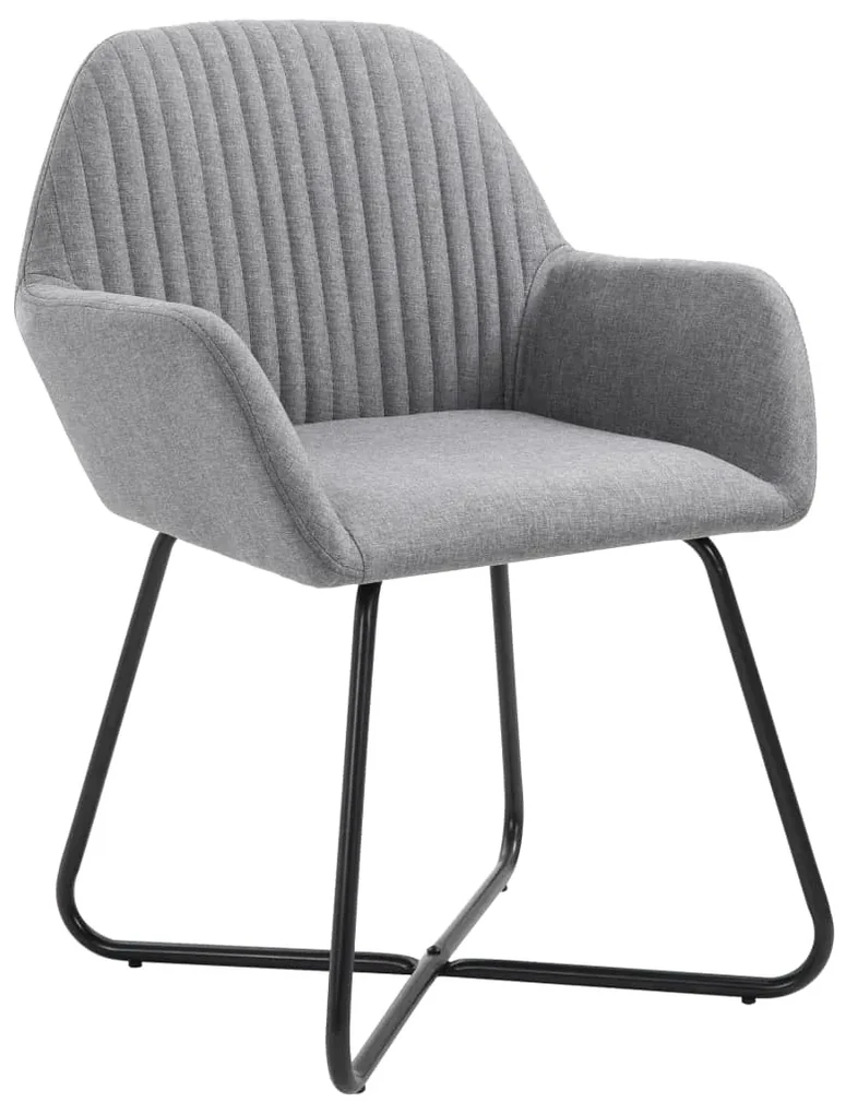 vidaXL Eetkamerstoelen 4 st stof lichtgrijs