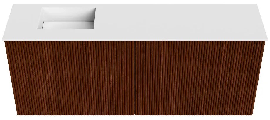 Mondiaz Joya 100cm toiletmeubel ruby met wastafel faye links zonder kraangat talc
