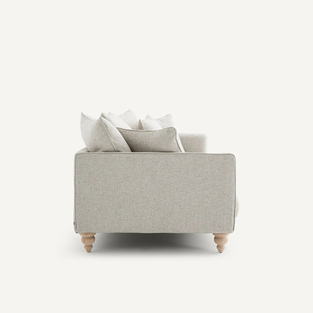 Compacte 3-zitsbank van viscose met structuur en linnen, LAZARE