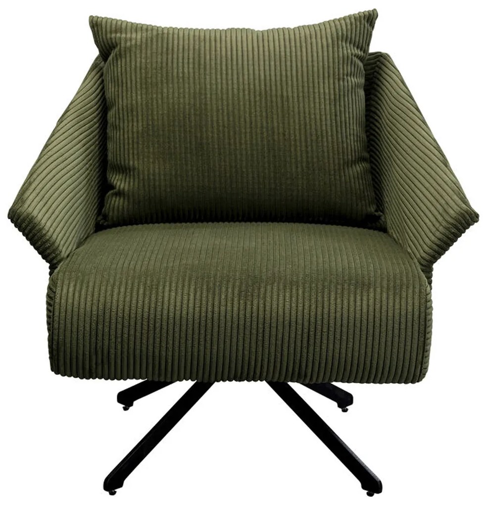 Kare Design Milo Draaibare Fauteuil Corduroy Groen