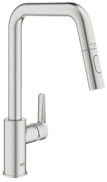 GROHE Start QuickFix Keukenkraan - met uittrekbare handdouche - met dual spray - voorsprong 22.1cm - supersteel 30631DC0