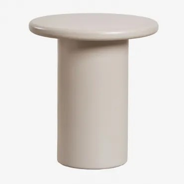 Ronde Bijzettafel Ø45 Cm In Mdf Rodeo Tapioca Beige - Sklum