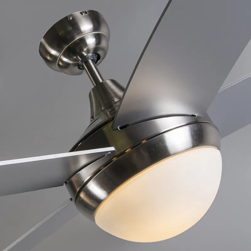 Plafondventilator staal 132cm met afstandsbediening - Cool
