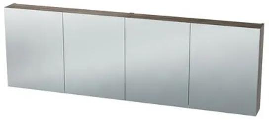 Nemo Spring Nebulo luxe spiegelkast - 200x65x17.8cm - 4 dubbelzijdige spiegeldeuren - glazen leggers - met stopcontact - zonder schakelaar - kleur: H868 BST Rila Oak 20037124
