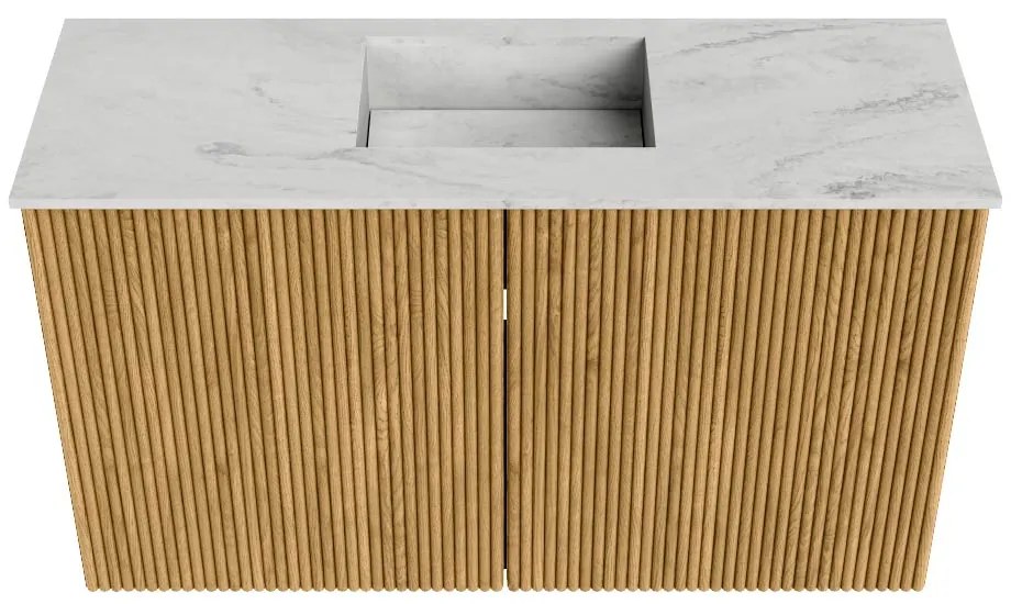 Mondiaz Joya DLux 70cm toiletmeubel oak met wastafel faye midden 1 kraangat opalo